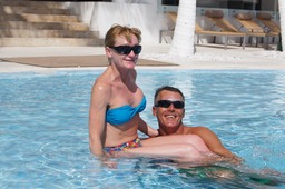 Jane & Robert of London in the Pool at Le Blanc Spa