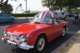 Triumph on way to Le Mans Classic from Southsea