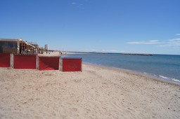 Vendres Plage - our first sight of the Mediterranean