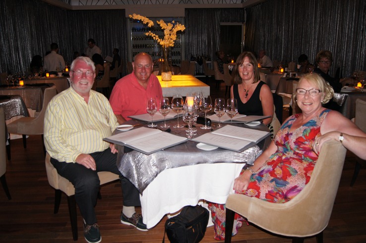 Enjoying French Fusion with new friends, Steven and Verena